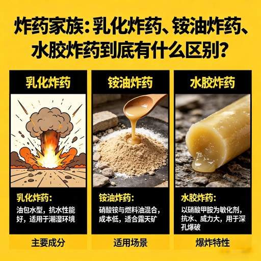 清丰炸药家族：乳化炸药、铵油炸药、水胶炸药到底有什么区别？